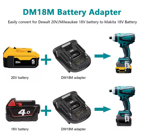CrossVolt Adapter — DeWalt / Milwaukee to Makita