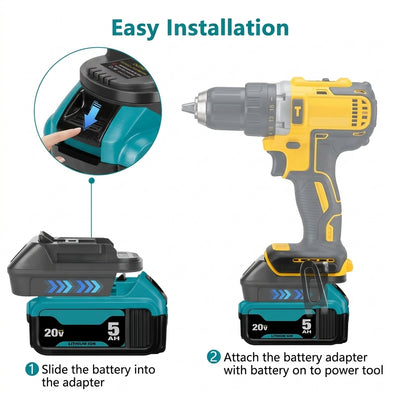 CrossVolt Adapter — Makita / Milwaukee to DeWalt